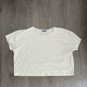 Ana and Zac Cream Cropped T-shirt